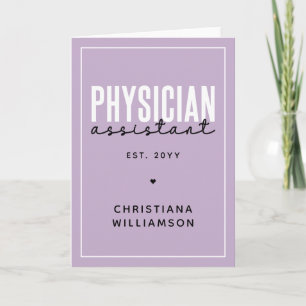 Personalised Physician Assistant PA Graduation Card