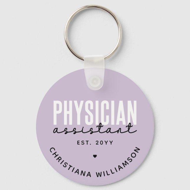 Personalised Physician Assistant PA Graduation Key Ring (Front)