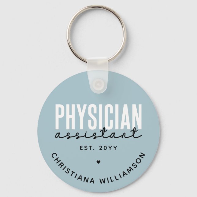 Personalised Physician Assistant PA Graduation Key Ring (Front)