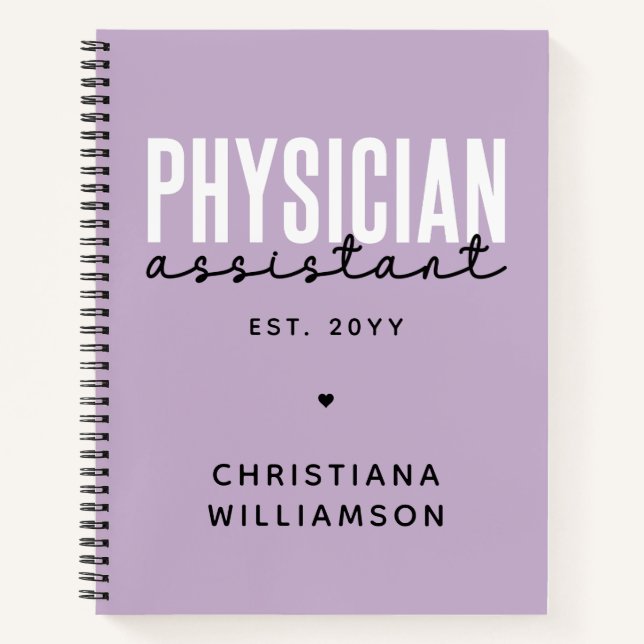 Personalised Physician Assistant PA Graduation Notebook (Front)