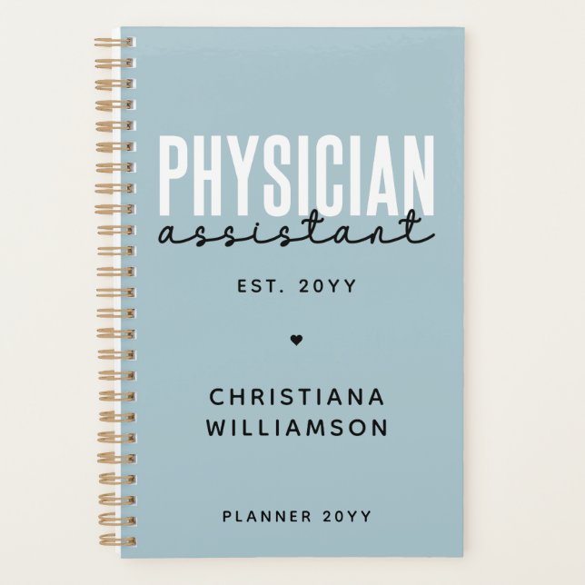 Personalised Physician Assistant PA Graduation Planner (Front)