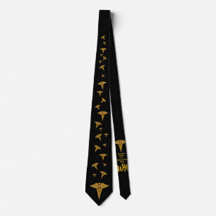 Personalised Physician's Caduceus Neck Tie