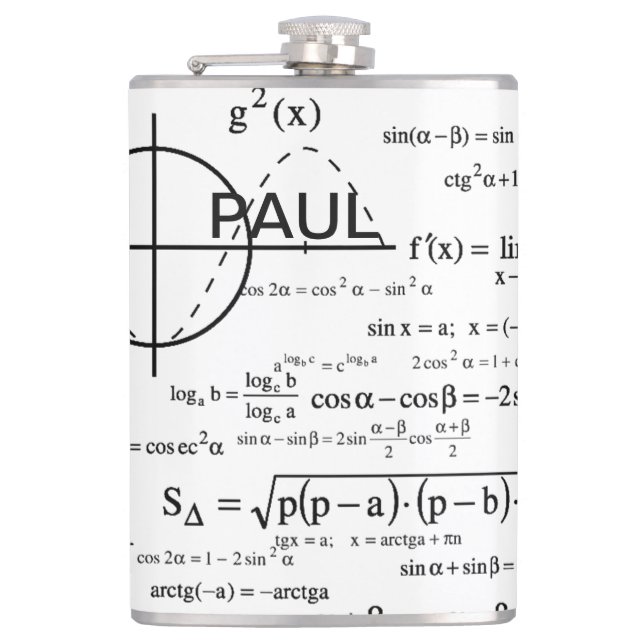 Personalised Physics Gifts for Physicists Hip Flask (Front)