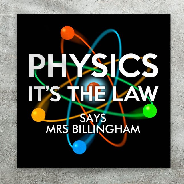 Personalised Physics It's the Law Science Poster (Personalized Physics It's the Law Science Poster)