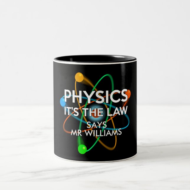 Personalised Physics It's the Law Science Two-Tone Coffee Mug (Center)
