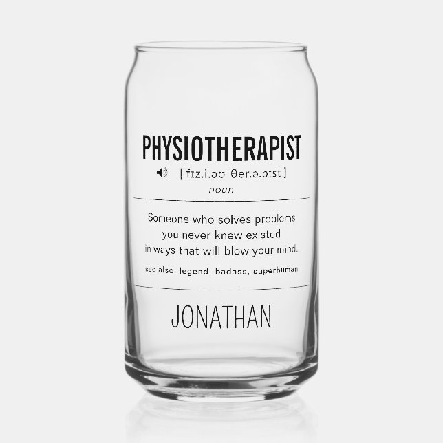 Personalised Physiotherapist Funny Can Glass (Front)