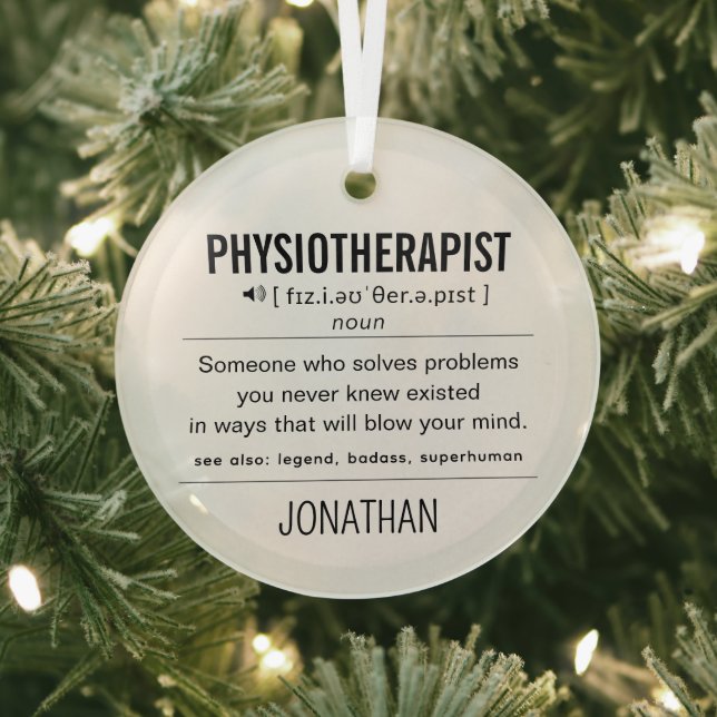 Personalised Physiotherapist Funny Glass Tree Decoration (Insitu)