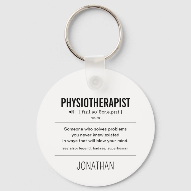 Personalised Physiotherapist Funny Key Ring (Front)