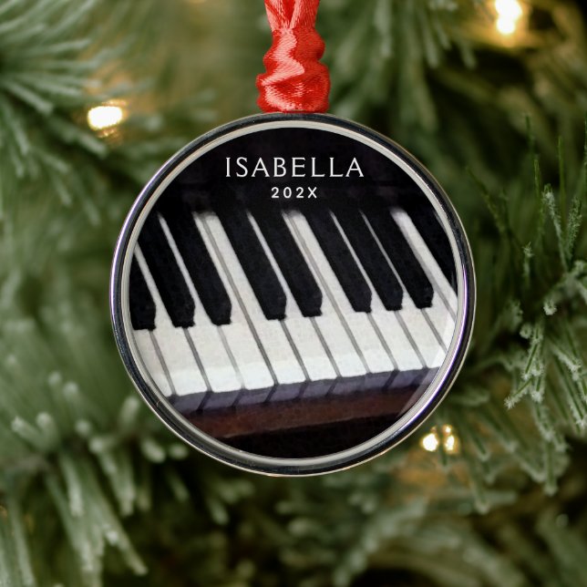Personalised Piano Collection Metal Tree Decoration (Tree)
