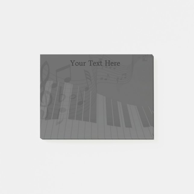 Personalised Piano Keyboard Musical Notes Post It (Front)