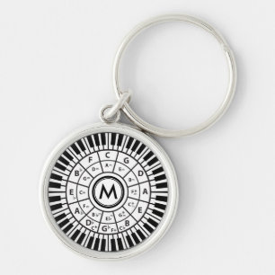 Personalised Piano Keys Circle of Fifths Key Ring