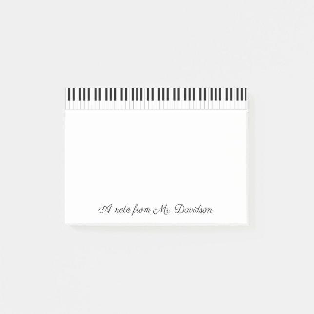 Personalised Piano Keys Instruments Post-it Notes (Front)