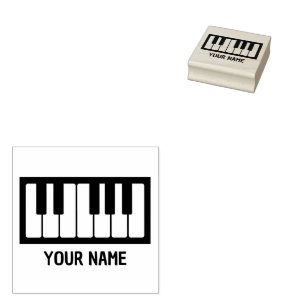 Personalised Piano Keys Music Instrument  Rubber Stamp