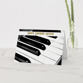 Personalised Piano Keys Music Musician Birthday Foil Greeting Card
