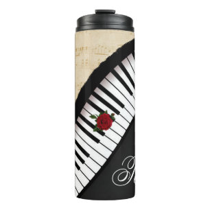 Personalised Piano Keys Thermal Tumbler