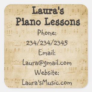 Personalised Piano Lessons Promotional Stickers