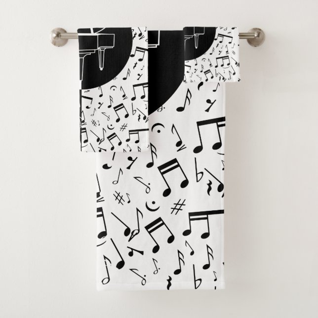 Personalised Piano lover art Bath Towel Set (Insitu)