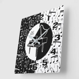 Personalised Piano lover art Square Wall Clock