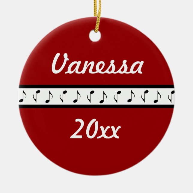 Personalised Piano Music Ornament Gift (Front)