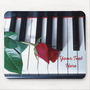 Personalised Piano Rose Keyboard Pattern Mouse Pad
