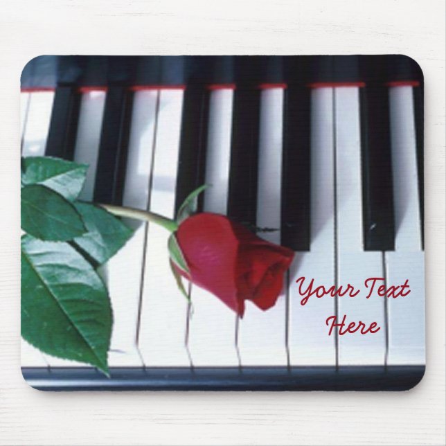 Personalised Piano Rose Keyboard Pattern Mouse Pad (Front)