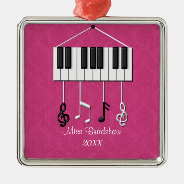 Personalised  Piano Teacher  Ornament (Front)