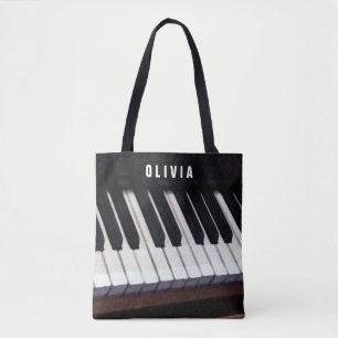 personalised piano-themed gift ideas tote bag