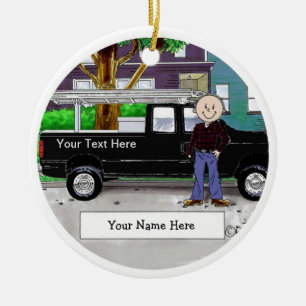 Personalised Pick Up Black Truck - Male Ceramic Tree Decoration