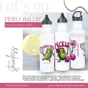Personalised "Pickle Ballin'" Water Bottle