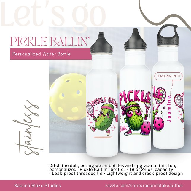 Personalised "Pickle Ballin'" Water Bottle (Creator Uploaded)