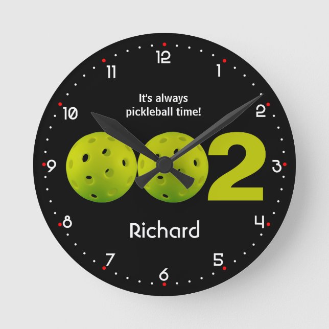 Personalised Pickleball 002 score Round Clock (Front)