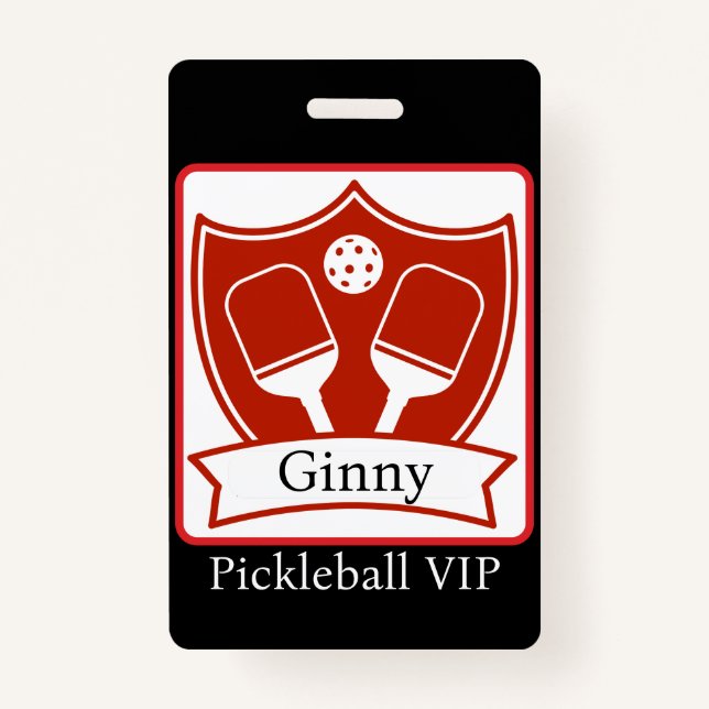 Personalised Pickleball Bold VIP  ID Badge (Front)