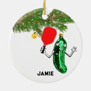 personalised pickleball ceramic tree decoration