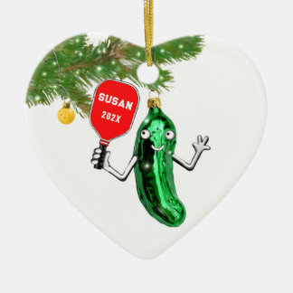 personalised pickleball ceramic tree decoration