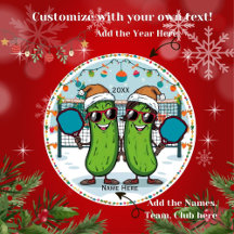 Personalised Pickleball Christmas Ornament