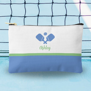 Personalised Pickleball Gift Preppy Blue Green  Accessory Pouch
