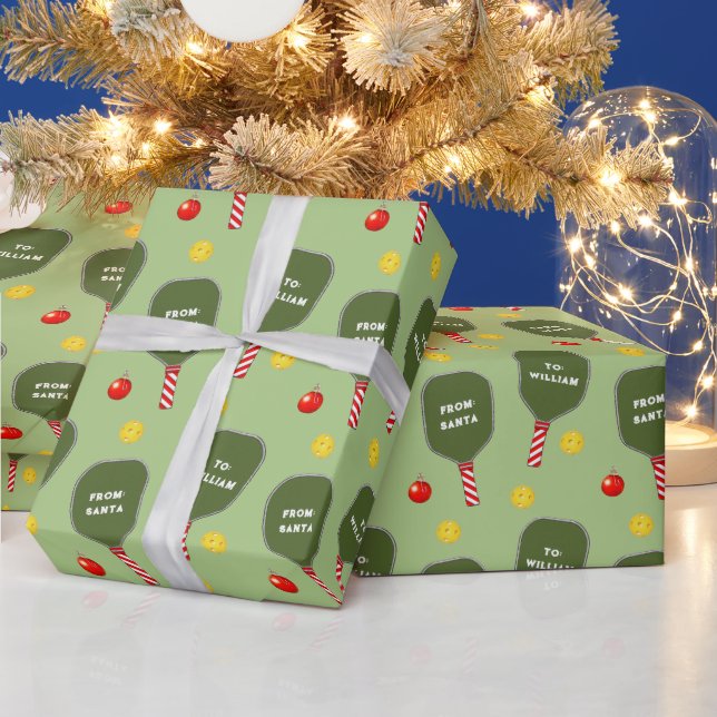Personalised Pickleball Holiday Gift Wrapping Paper (Holidays)