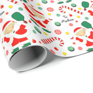 Personalised Pickleball Holiday Gift Wrapping Paper