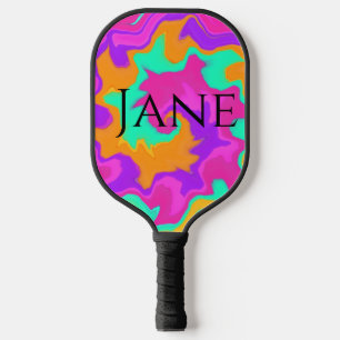 Personalised Pickleball Paddle – Colourful Swirl 