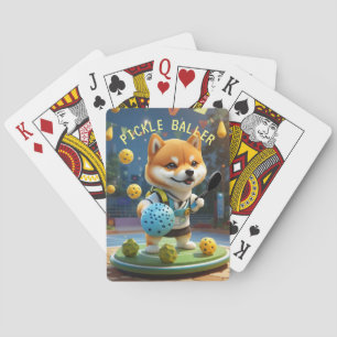 Personalised Pickleball Pickle Baller Poster Playing Cards
