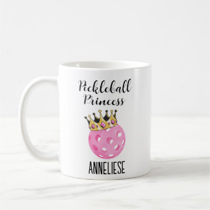 Personalised Pickleball Princess Pink Watercolor  Coffee Mug
