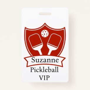 Personalised Pickleball Red VIP  ID Badge