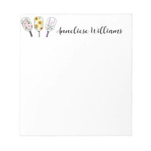 Personalised Pickleball Themed Script Font Notepad