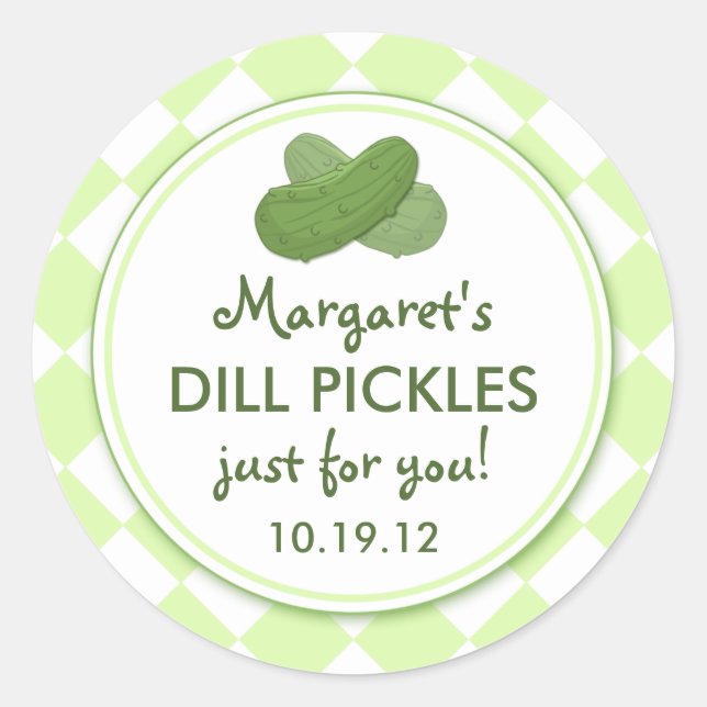 Personalised Pickles Round Canning Stickers (Front)