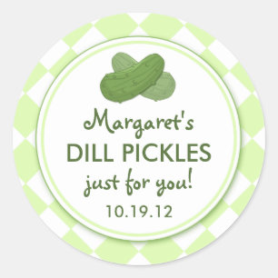 Personalised Pickles Round Canning Stickers