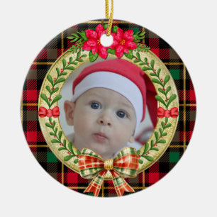 Personalised Picture Frame and Christmas Wreath Ceramic Tree Decoration