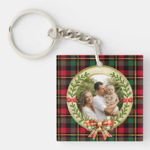 Personalised Picture Frame and Christmas Wreath  Key Ring