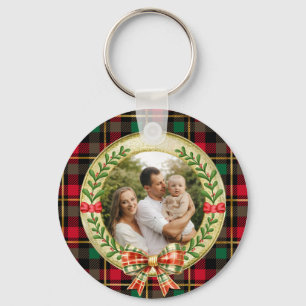 Personalised Picture Frame and Christmas Wreath  Key Ring