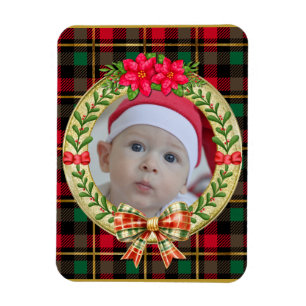 Personalised Picture Frame and Christmas Wreath  Magnet