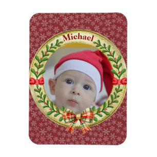 Personalised Picture Frame and Christmas Wreath  Magnet